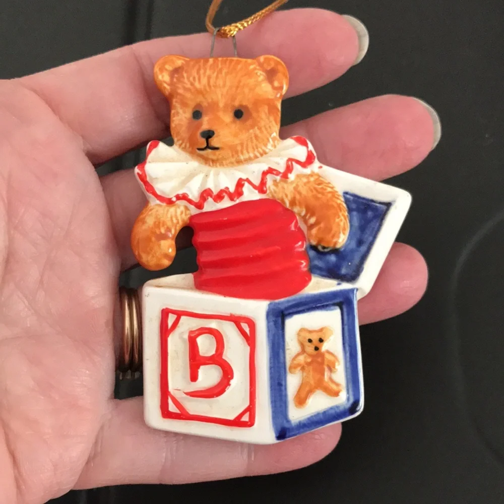 Vintage SCHMID Teddy Bear Ornament